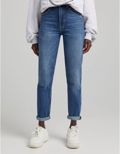 Jean mom - Délavage foncé - Bershka - Modalova