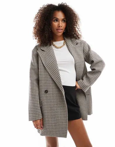 Manteau oversize coupe carrée à carreaux - Bershka - Modalova