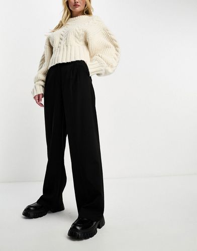Pantalon ajusté coupe ample avec double bande à la taille - Bershka - Modalova