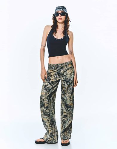 Pantalon baggy imprim - Bershka - Modalova
