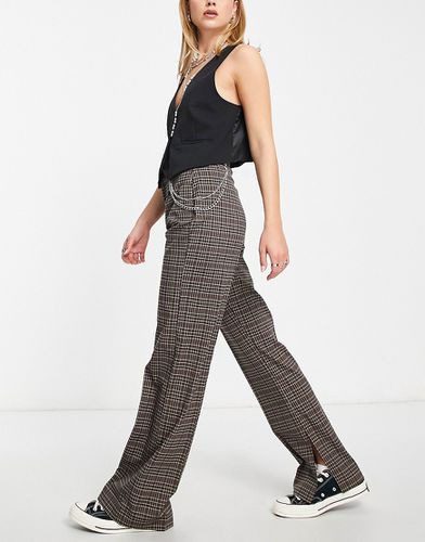 Pantalon d'ensemble coupe ample habillée à carreaux - Bershka - Modalova