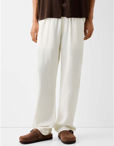 Pantalon large en lin - Bershka - Modalova