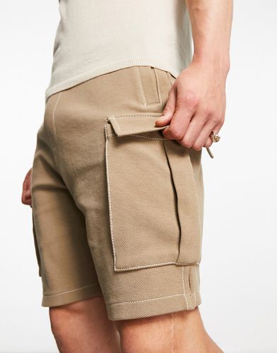 Short cargo large en jersey avec ceinture - Camel - Bershka - Modalova