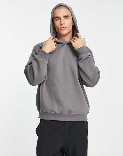 Sweat à capuche coupe carrée de première qualité - Anthracite - Bershka - Modalova