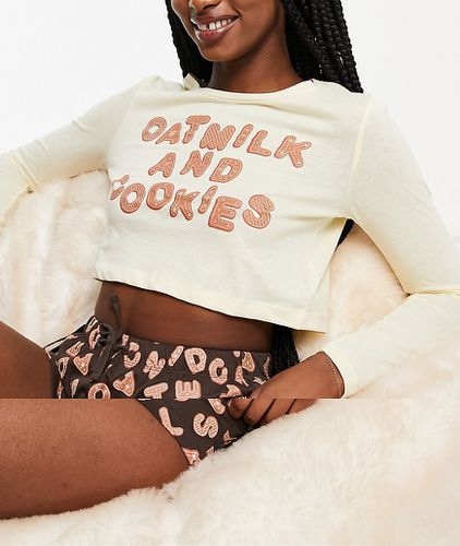 Ensemble pyjama short à motif cookies - Ivoire et chocolat - Brave Soul - Modalova