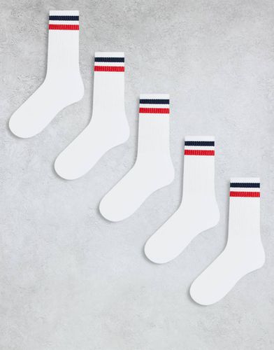 Lot de 5 paires de chaussettes de sport à rayures - Brave Soul - Modalova