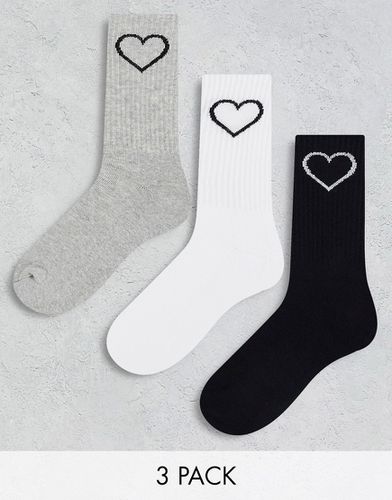 Love - Lot de 3 paires de chaussettes - Noir//gris - Brave Soul - Modalova