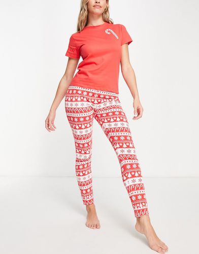 Pyjama de Noël avec pantalon motif sucre d'orge - Brave Soul - Modalova