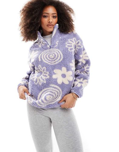 Sweat zippé en polaire motif fleuri - Brave Soul - Modalova