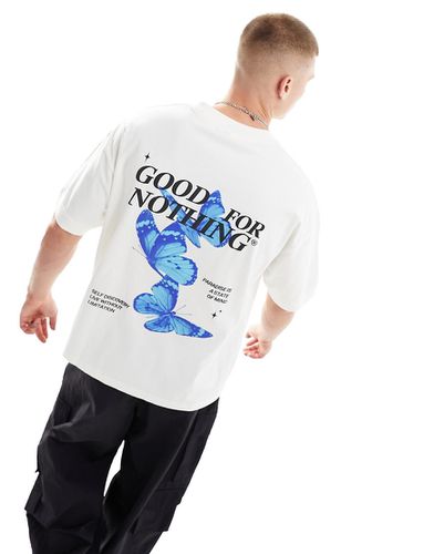 T-shirt à imprimé papillon au dos - Écru - Good For Nothing - Modalova