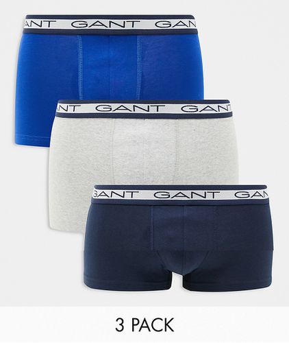 Lot de 3 boxers avec taille à logo - Gris/noir/bleu - Gant - Modalova