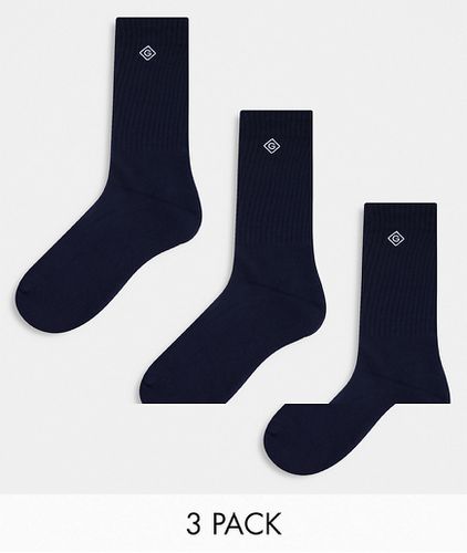 Lot de 3 paires de chaussettes de sport à petit logo - Bleu marine - Gant - Modalova