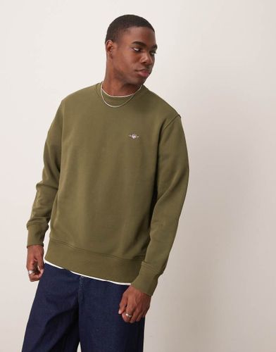 Sweat  col zipp et petit logo - Kaki - Gant - Modalova