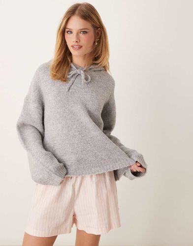 Sweat à capuche oversize en maille duveteuse ultra douce - chiné - Gina Tricot - Modalova