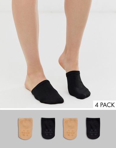 Lot de 4 paires de chaussettes pour mules - Noir et beige - Gipsy - Modalova