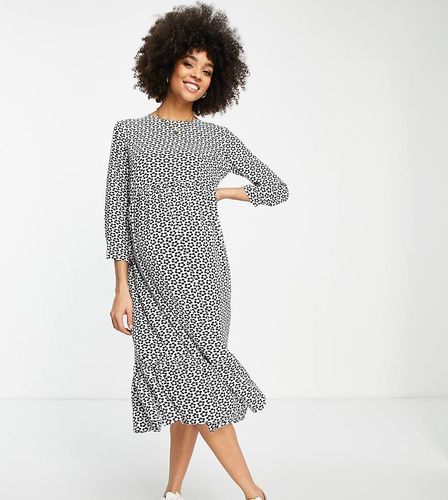 Robe babydoll longueur mollet à imprimé petites fleurs avec ourlet plissé - Glamorous Bloom - Modalova