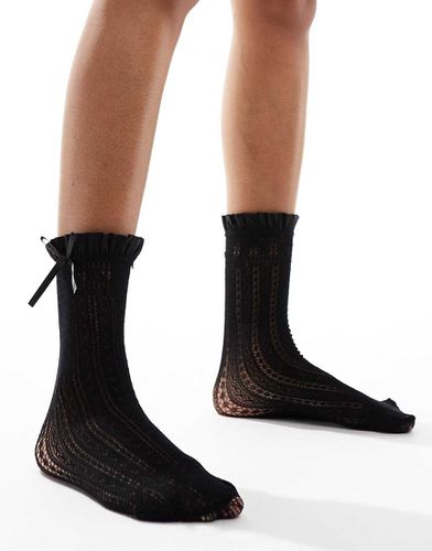 Chaussettes en maille pointelle avec naud - Glamorous - Modalova