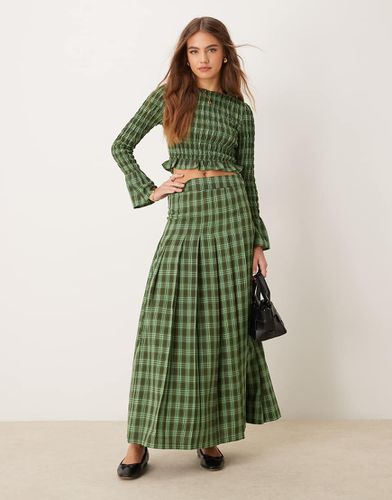 Jupe d'ensemble longue style kilt à carreaux - Vert/ - Glamorous - Modalova