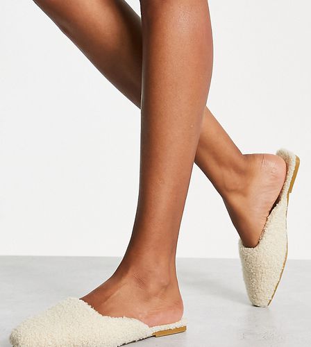 Chaussons style mules - Blanc cassé - Glamorous Wide Fit - Modalova