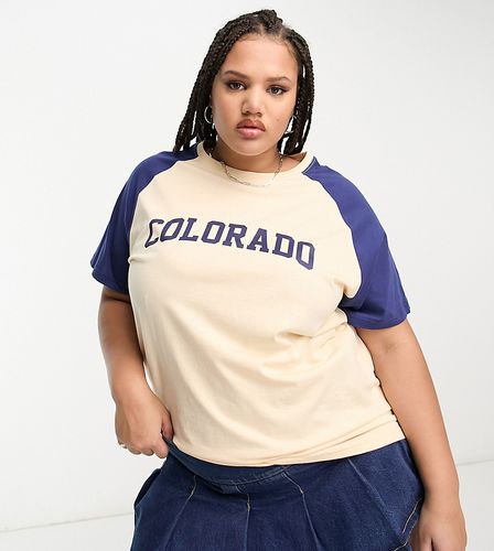 T-shirt décontracté à manches raglan et imprimé Colorado graphique - Daisy Street Plus - Modalova