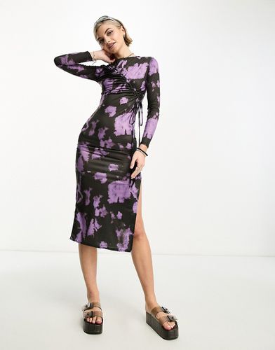 Robe longue moulante à manches longues - Imprimé violet - Daisy Street - Modalova