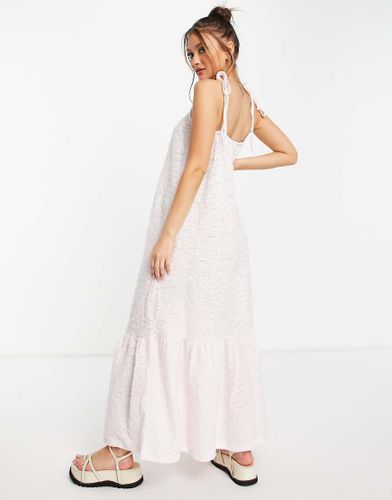 Robe babydoll à fines bretelles en tissu texturé - - PINK - Damson Madder - Modalova