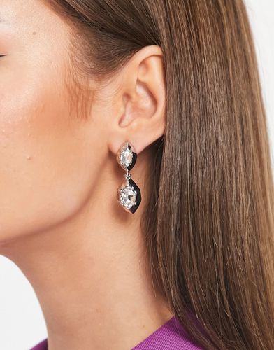 Boucles d'oreilles en métal fondu à pendants ornés de cristaux - Designb London - Modalova