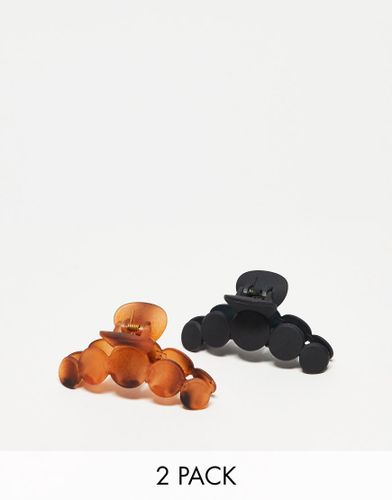 Lot de 2 pinces à cheveux - Noir et écaille de tortue - Designb London - Modalova