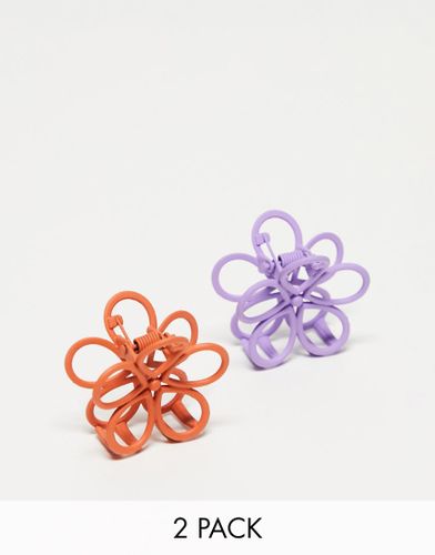 Lot de 2 pinces à cheveux en forme de fleurs - Designb London - Modalova
