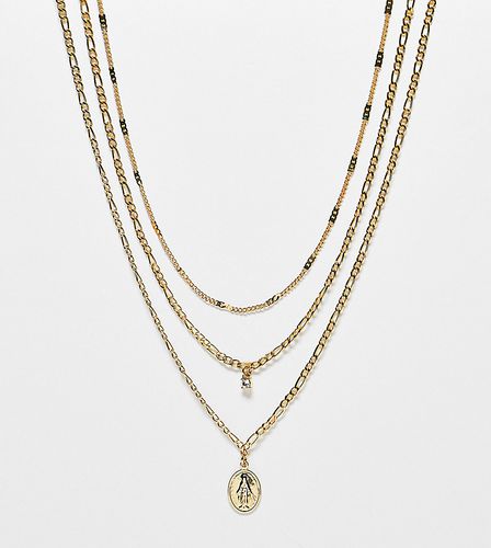 Lot de 3 colliers chaîne avec pendentif pièce de monnaie - Designb London - Modalova