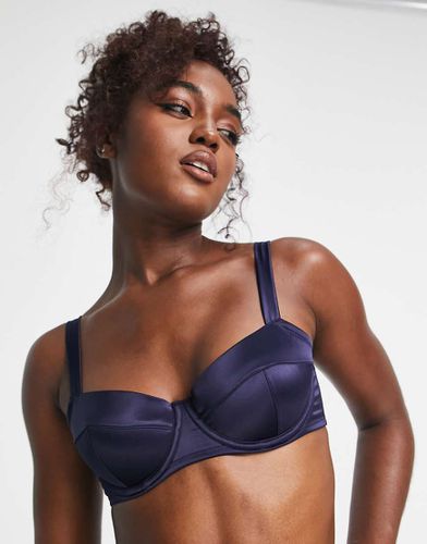 Intimates - Soutien-gorge tendance en satin - Bleu nuit - Dkny - Modalova