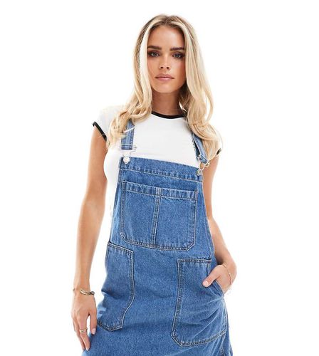 DTT Petite - Lucine - Robe chasuble en jean avec poches - moyen - Don't Think Twice - Modalova