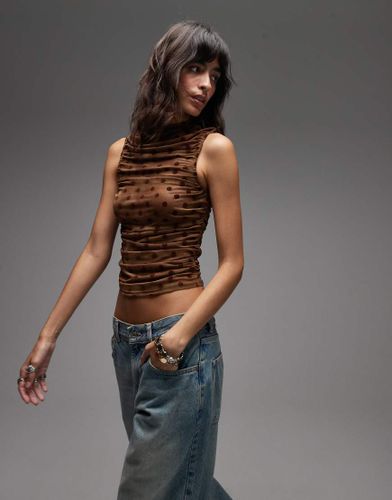 Top col montant transparent  pois - Marron - Emory Park - Modalova