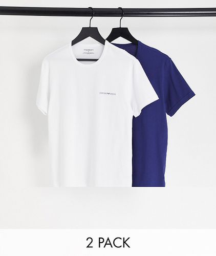Bodywear - Lot de 2 t-shirts avec logo - Blanc et bleu marine - Emporio Armani - Modalova
