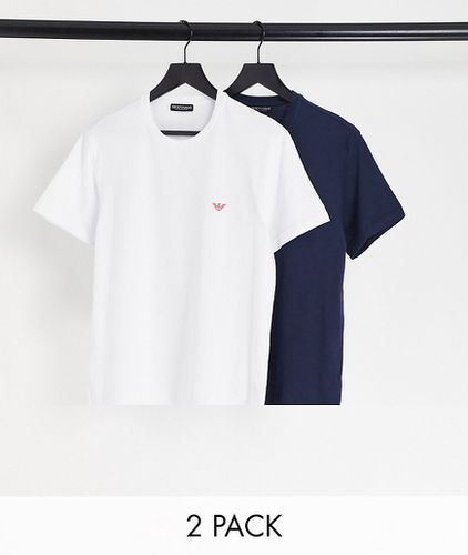 Bodywear - Lot de 2 t-shirts avec logo - Blanc/noir - Emporio Armani - Modalova