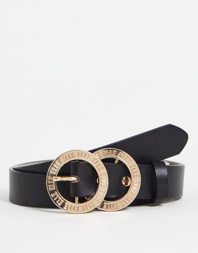 Ceinture à double boucle ronde avec logo - Elle - Modalova