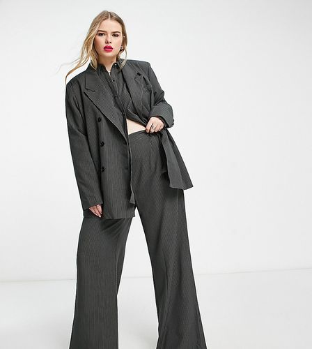 Pantalon d'ensemble ultra large à fines rayures - Ardoise - Extro & Vert Plus - Modalova