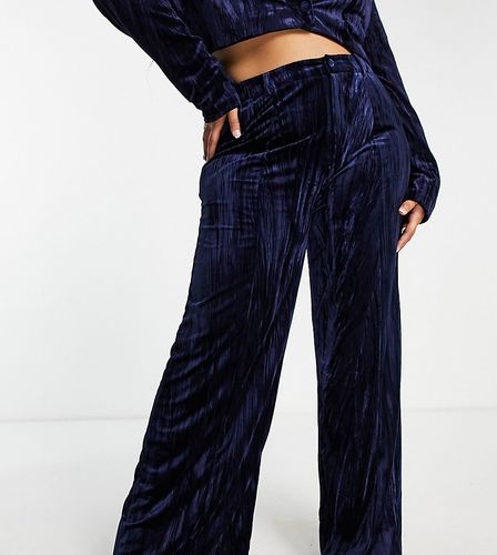 Pantalon d'ensemble large et souple en velours - saphir - Extro & Vert Plus - Modalova