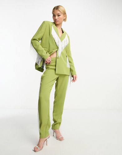 Extro & - Premium - Pantalon droit d'ensemble à franges - et blanc - Extro & Vert - Modalova