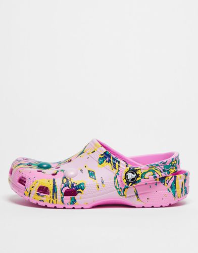 Exclusivité ASOS - - Classic - Sabots unisexes effet marbré avec jibbitz boules - Rose - Crocs - Modalova