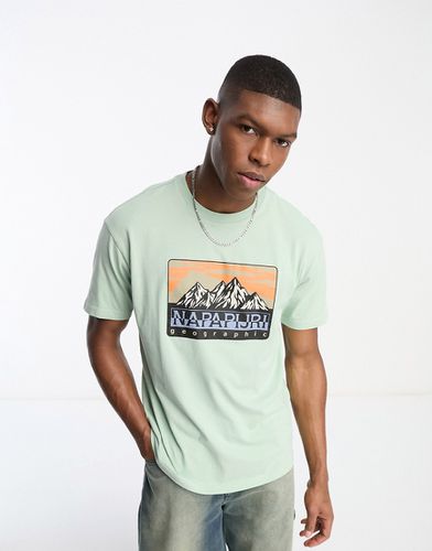 Exclusivité ASOS - - Hello - T-shirt imprimé - menthe - Napapijri - Modalova