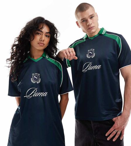 Exclusivité ASOS - Archive - Maillot de football à imprimé rétro - Bleu marine et vert - Puma - Modalova