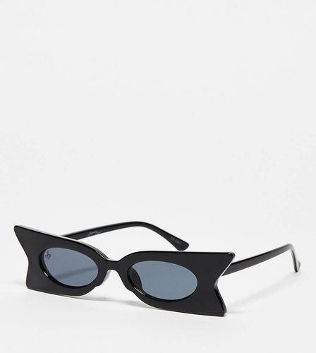 Exclusivité x ASOS - Lunettes de soleil angulaires style festival - Noir - Jeepers Peepers - Modalova