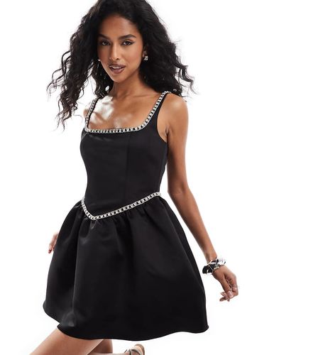 Exclusivité - Robe courte coupe boule style corset en satin épais - The Frolic - Modalova