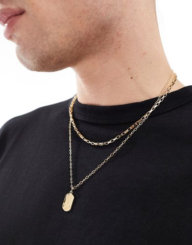 Collier chaîne superposé avec pendentif médaille - Faded Future - Modalova