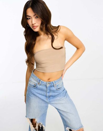 Crop top bandeau - Taupe - Fashionkilla - Modalova