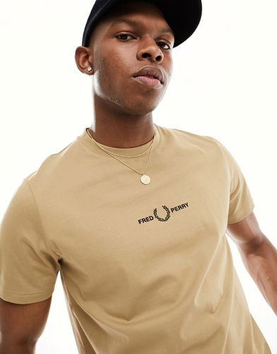 T-shirt brodé - Taupe - Fred Perry - Modalova