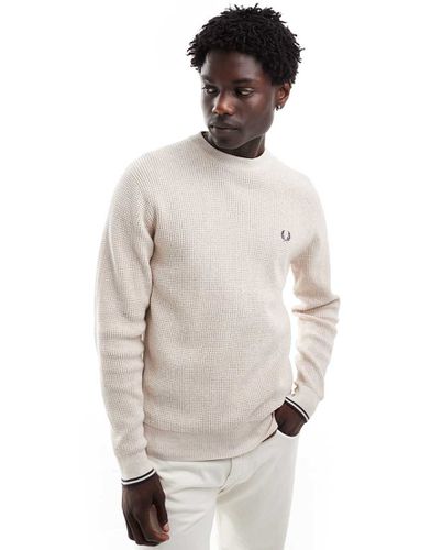 Pull en maille gaufrée - cassé - Fred Perry - Modalova