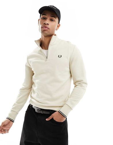 Sweat à demi-fermeture éclair - Écru - Fred Perry - Modalova