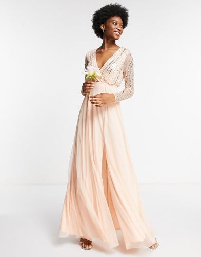 Robe longue cache-caur à ornements - perle - Frock And Frill - Modalova